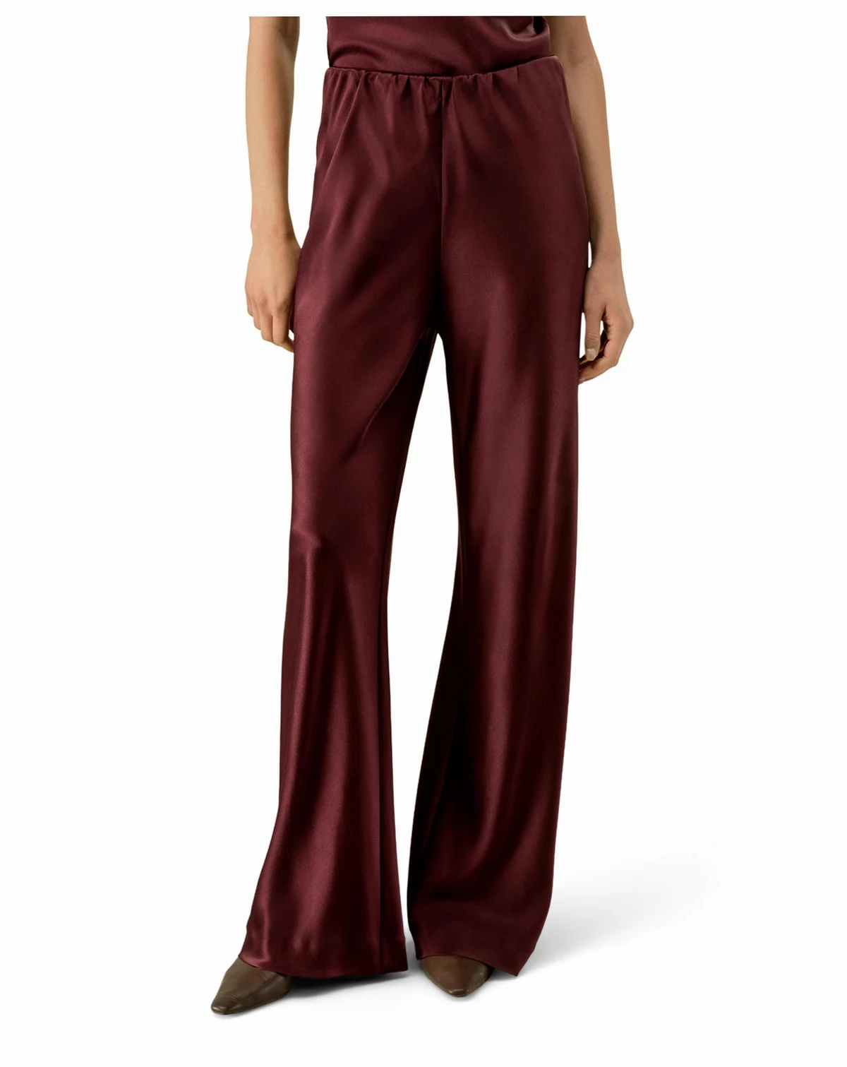 Women's Straight-Leg Silk Satin Pants