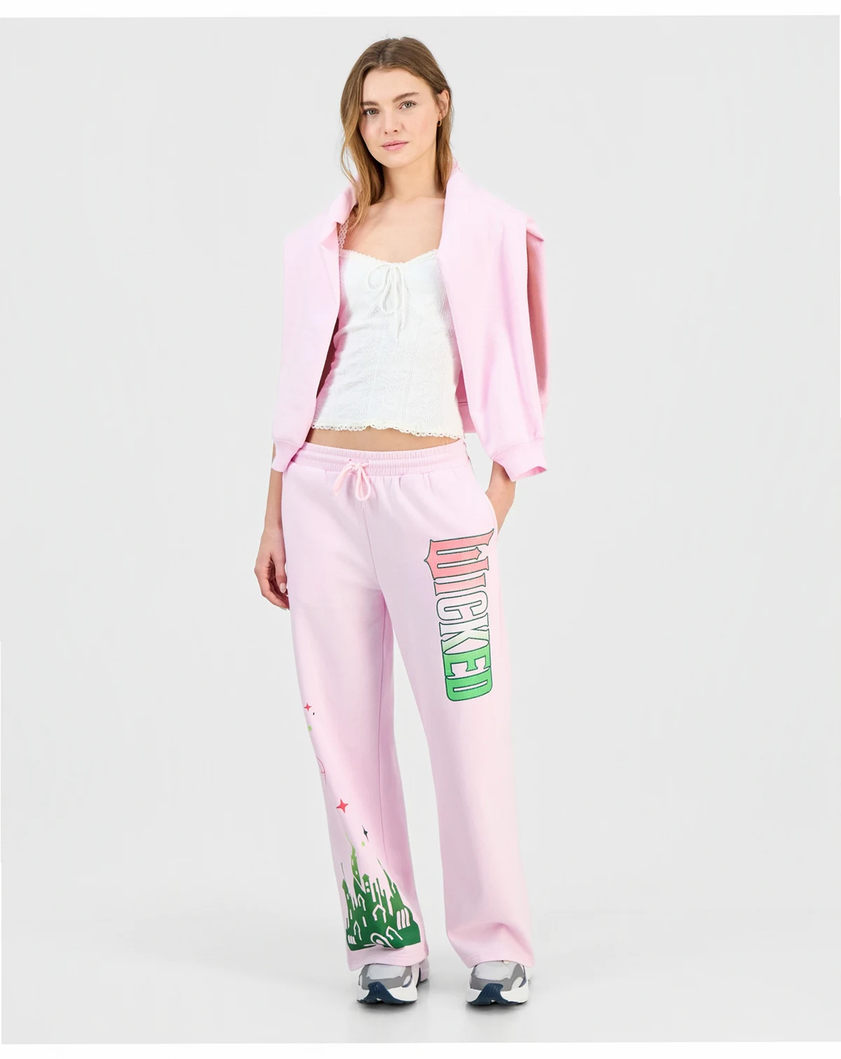 Juniors' High-Rise Drawstring Fleece Pants