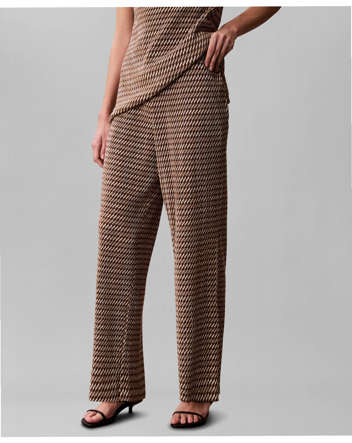 Women's Plisse Print Wide-Leg Pants