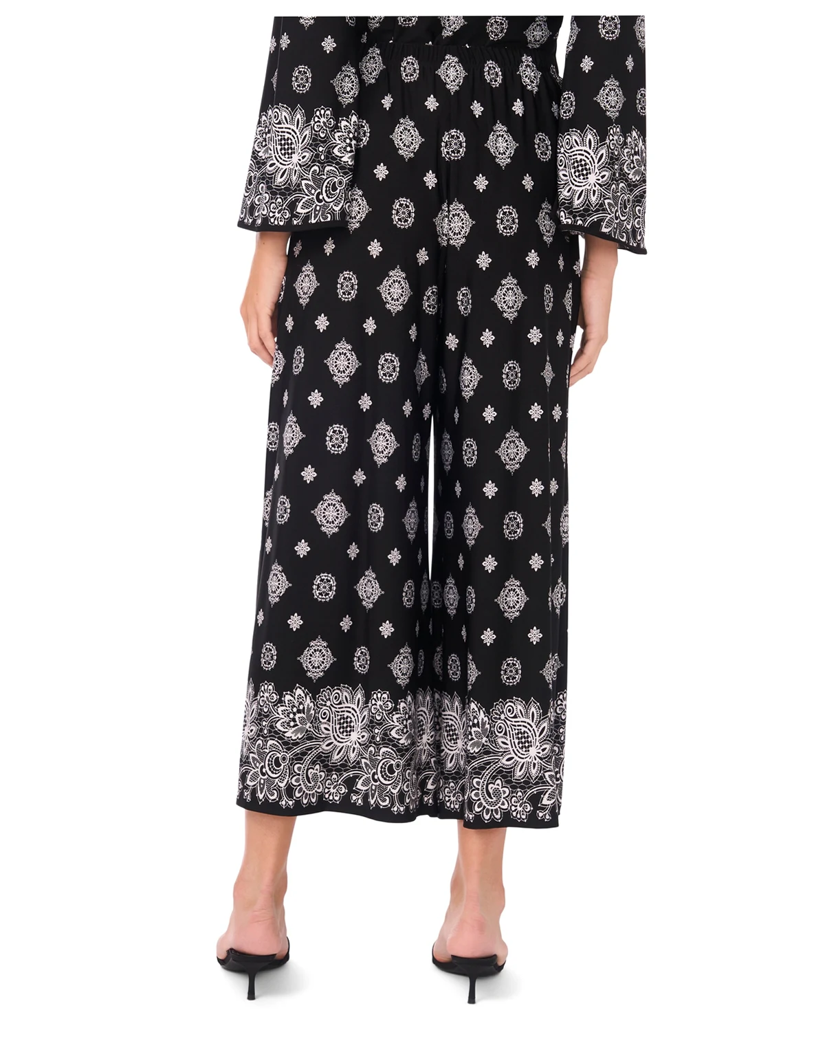 Petite Side Slit Wide Leg Pants