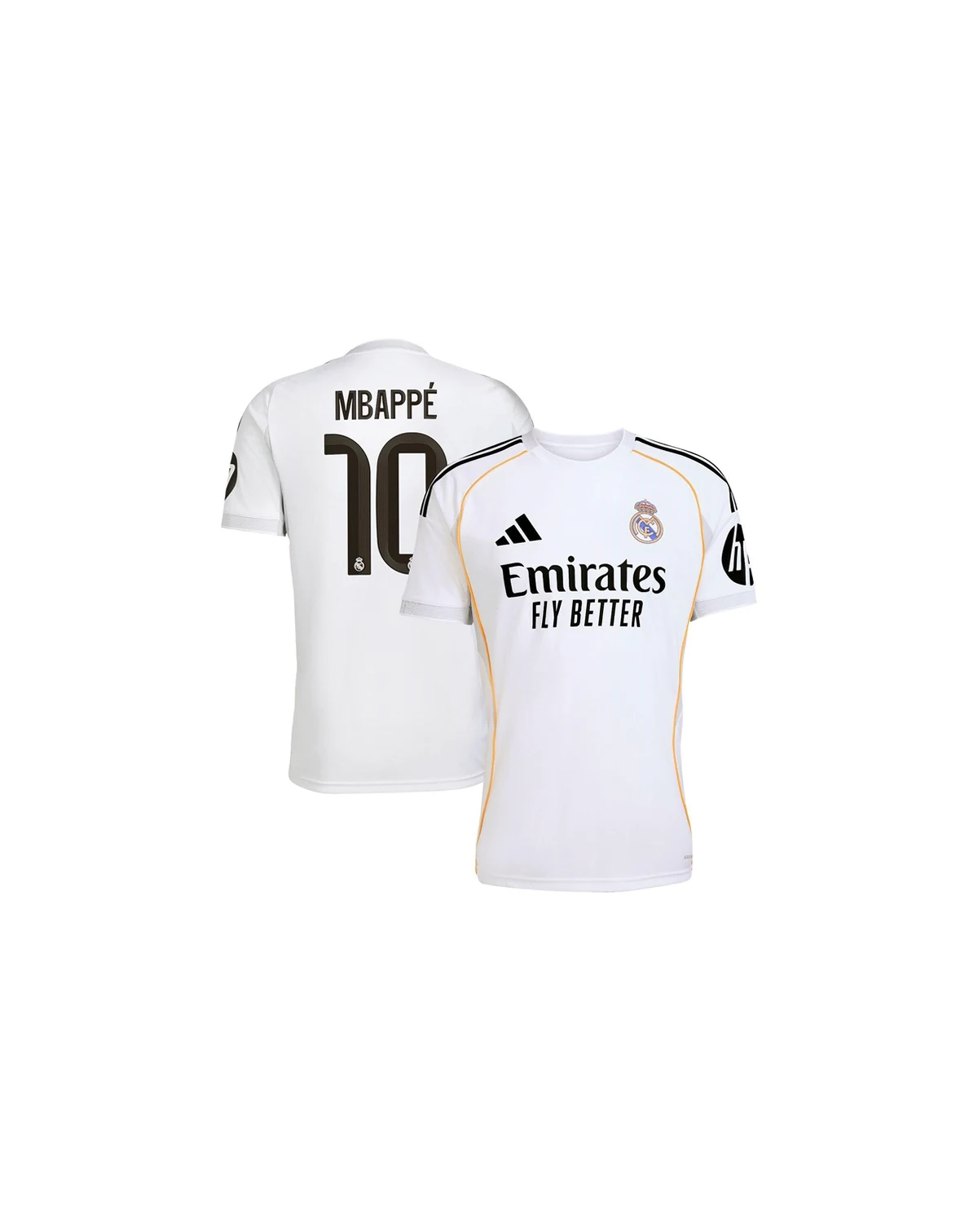 Men's Kylian Mbappé White Real Madrid 2025/26 Home Replica Player Jersey