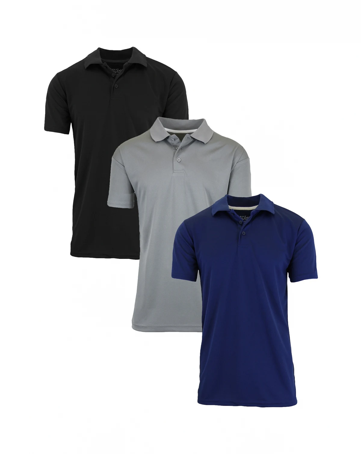 Men's Dry Fit Moisture-Wicking Polo Shirt, Pack of 3