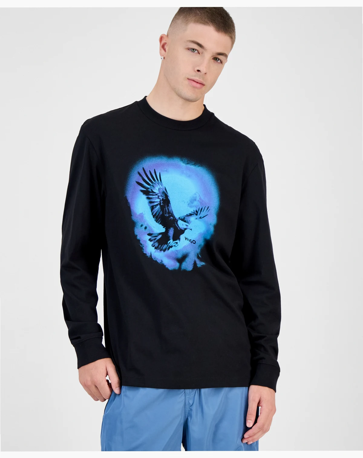 Men's Cotton Nagtox Long-Sleeve Crewneck Graphic T-Shirt