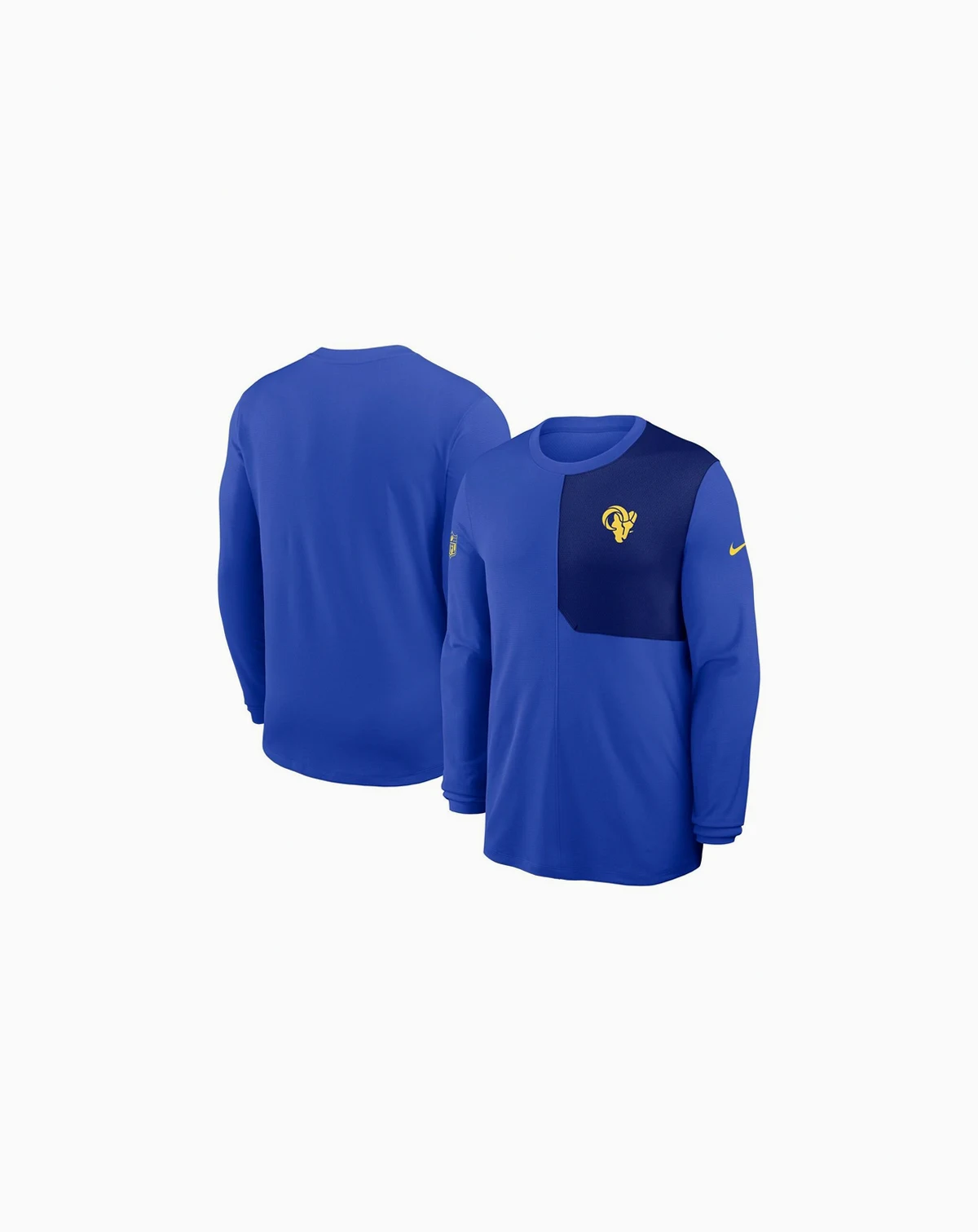 Men's Royal Los Angeles Rams Sideline Coach UV Performance Long Sleeve T-Shirt