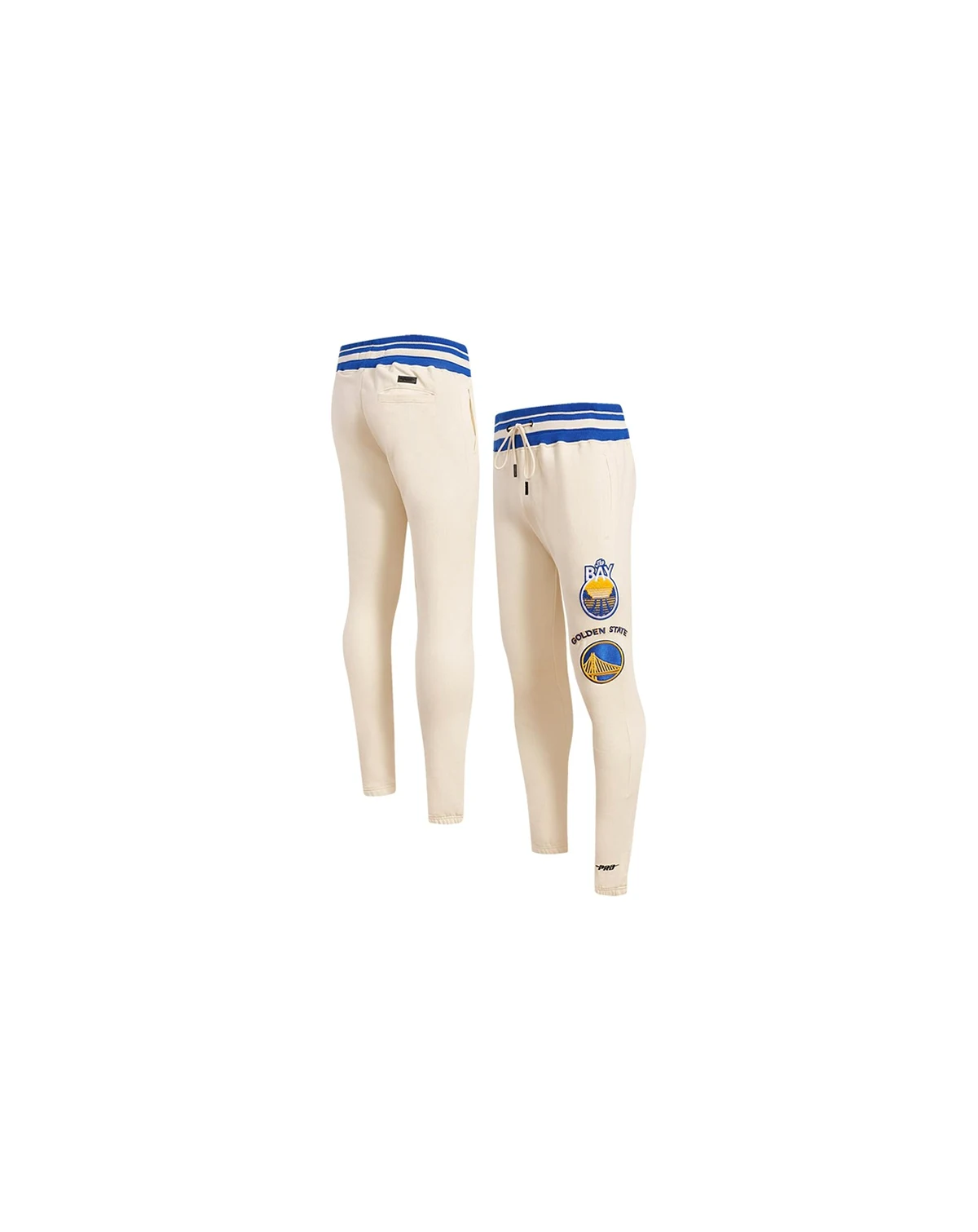 Men's Cream Golden State Warriors Retro Classic Fleece Sweatpants