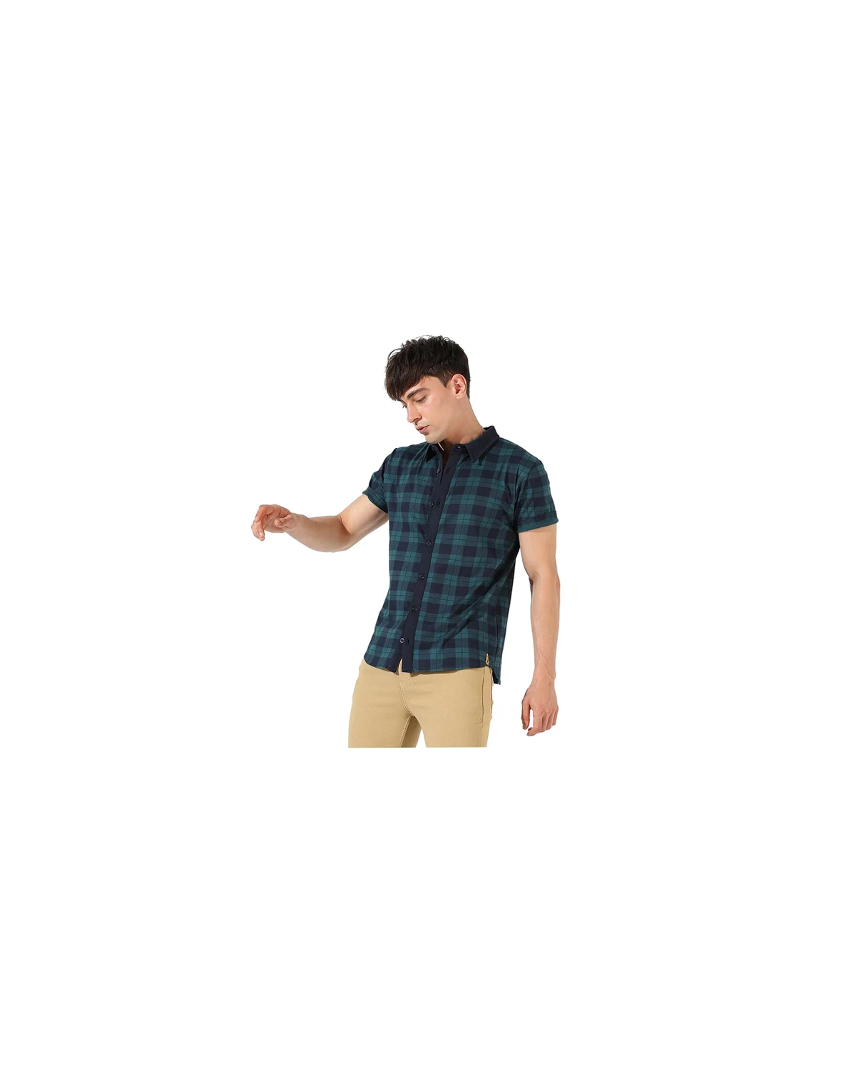 Men's Green & Blue Tartan Plaid Shirt