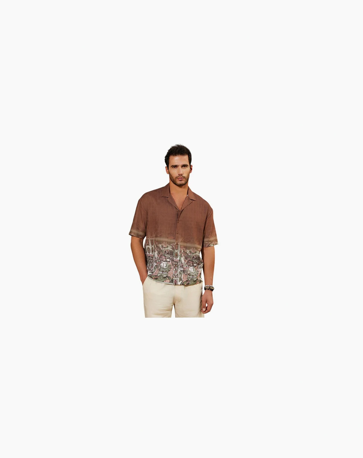 Men's Ash Brown Indie-Ombre Oversized Shirt