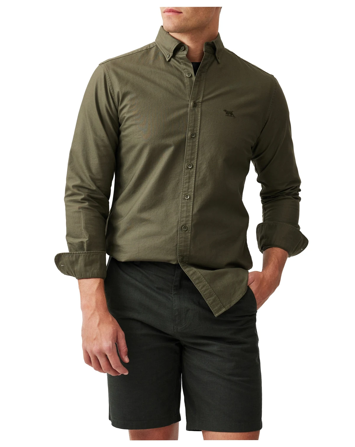 Men's Gunn Oxford PD Long Sleeve Sports Fit Shirt