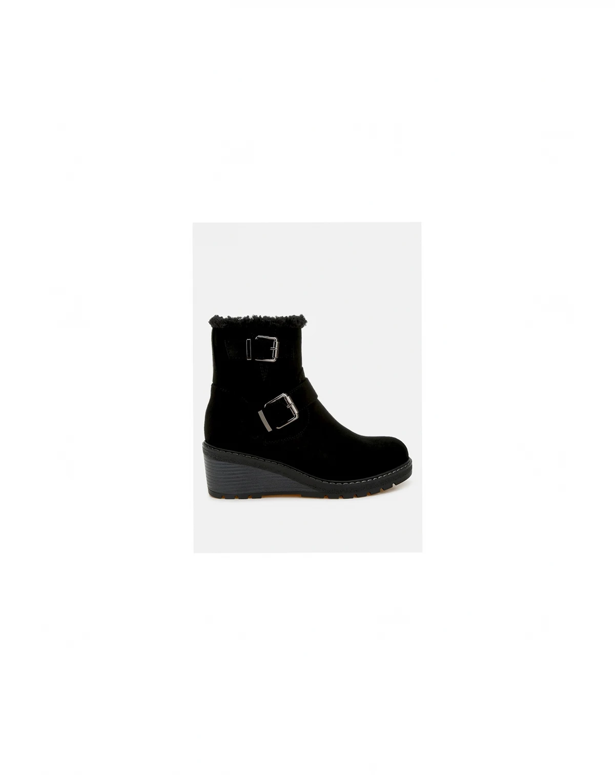 Womens Big horn Faux Fur Harness Boots