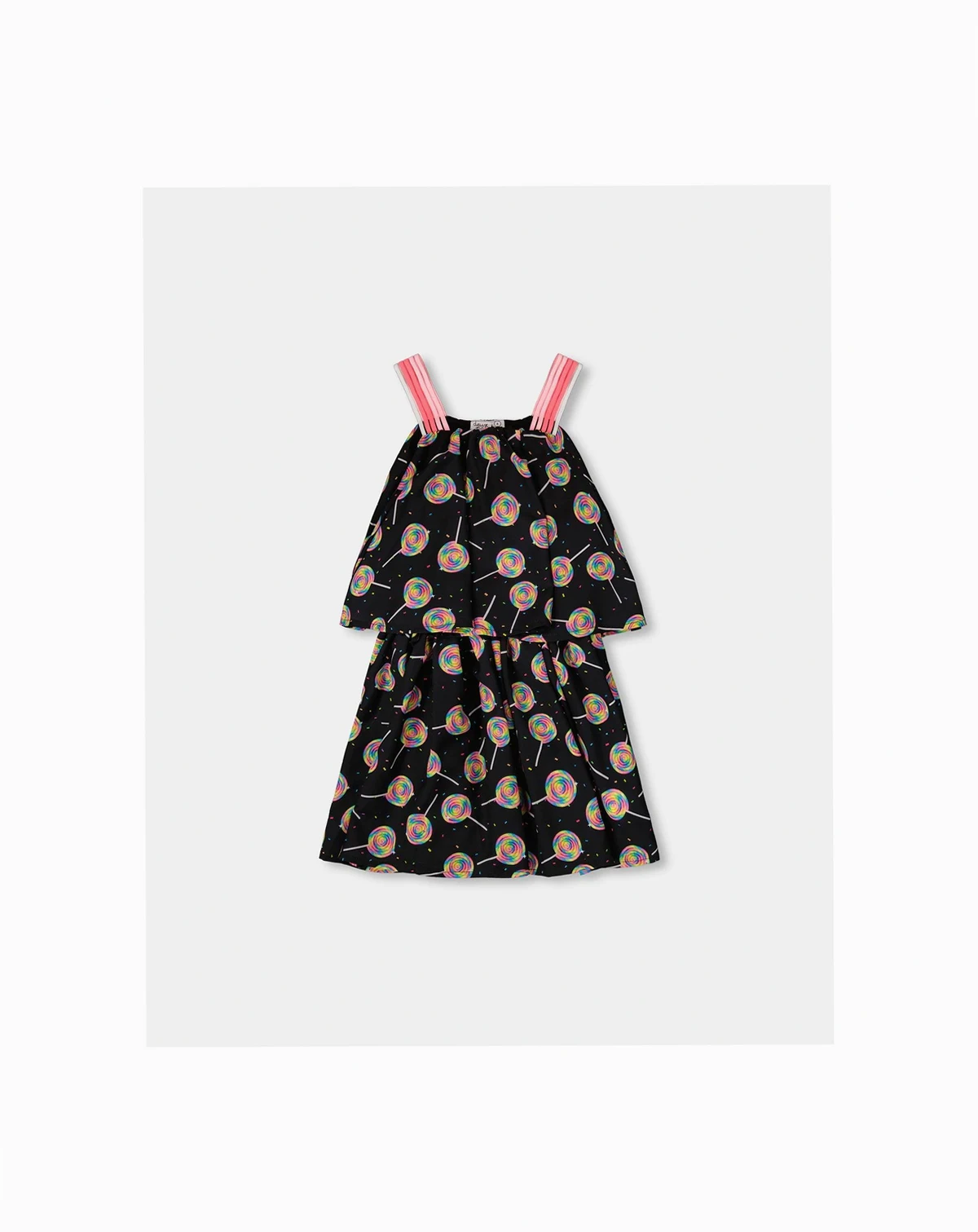 Girl Woven Dress Lollipop Print