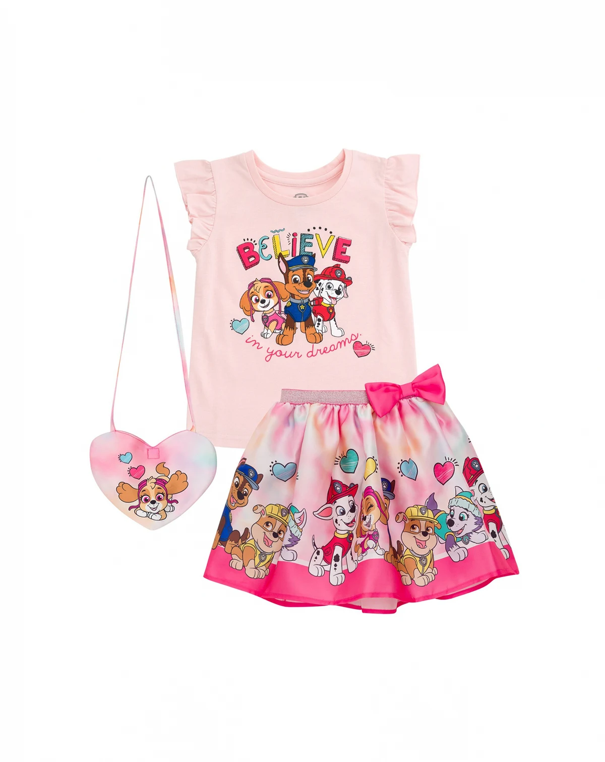 Toddler Girls Tank Top Skirt and Bag 3 Piece Outfit Set