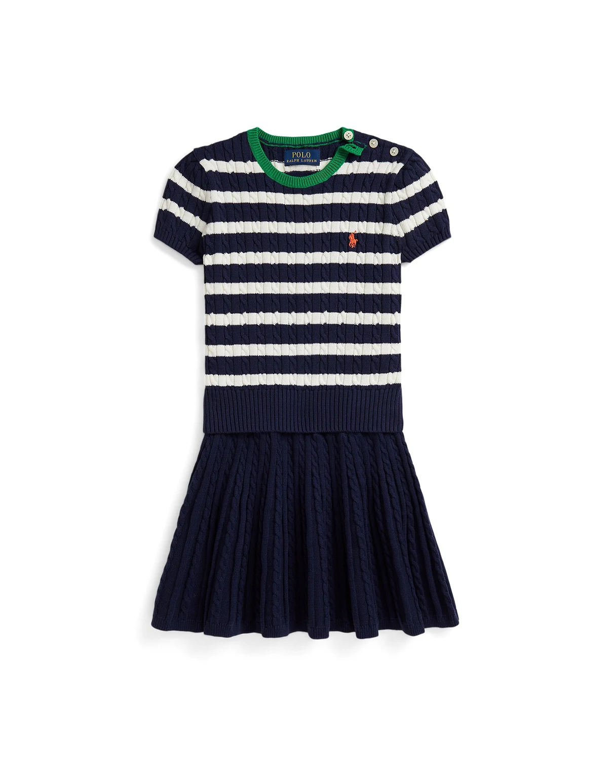 Girls' 2T-6X Striped Sweater and Skirt, 2-Piece Set