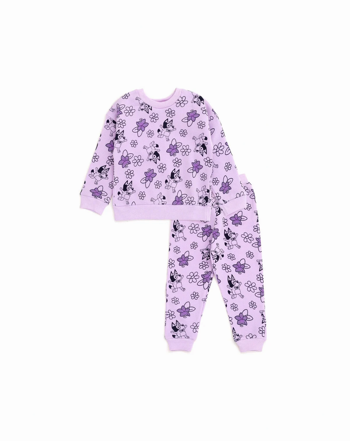 Toddler Girls Fleece Sweatshirt and Jogger Pants Outfit Set to
