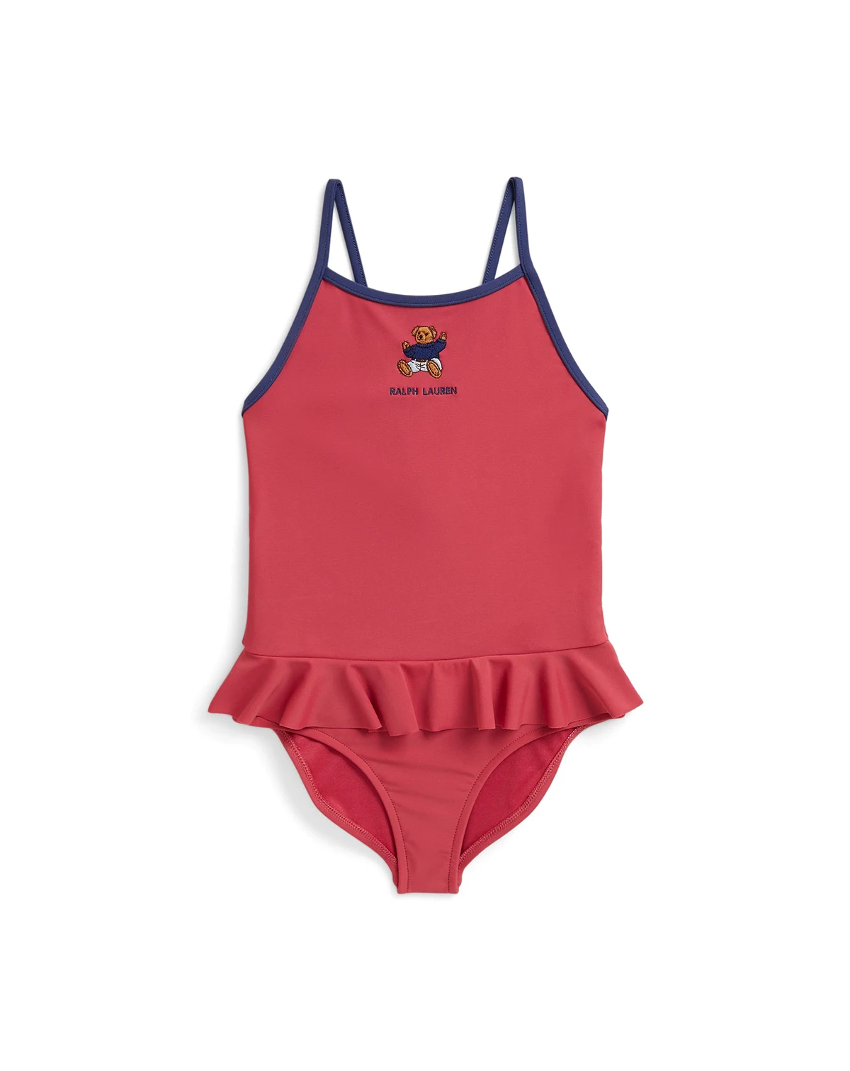 Girls' 2T-6X Polo Bear Round Neck One-Piece Swimsuit