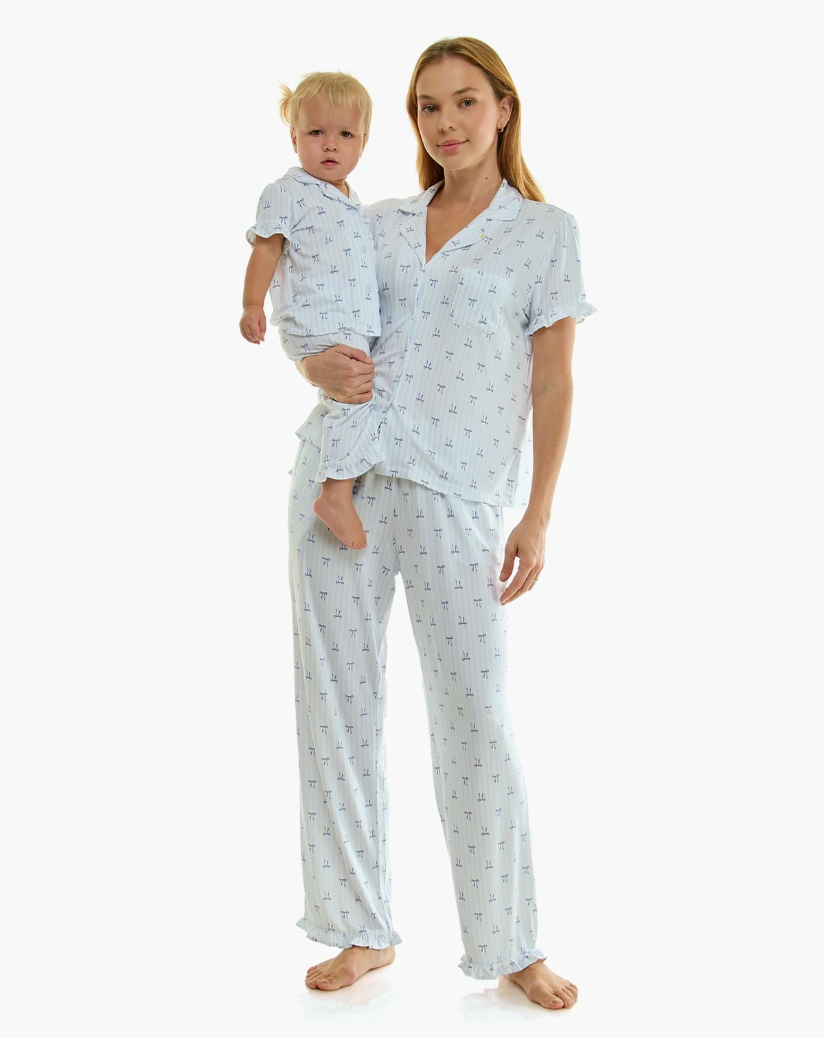 Toddler Mommy and Me Notch Collar Shirt & Pants, 2-Piece Set