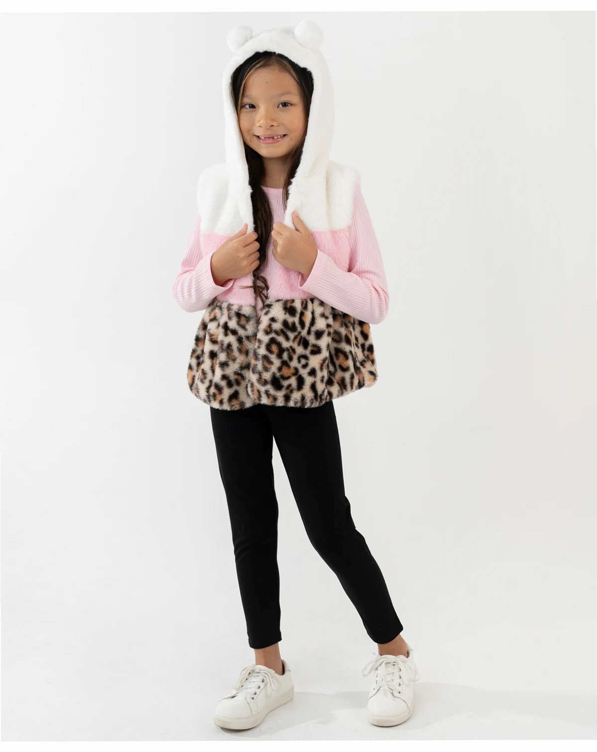 Girls' 2T-6X Long-Sleeve Top, Vest and Leggings, 3-Piece Set