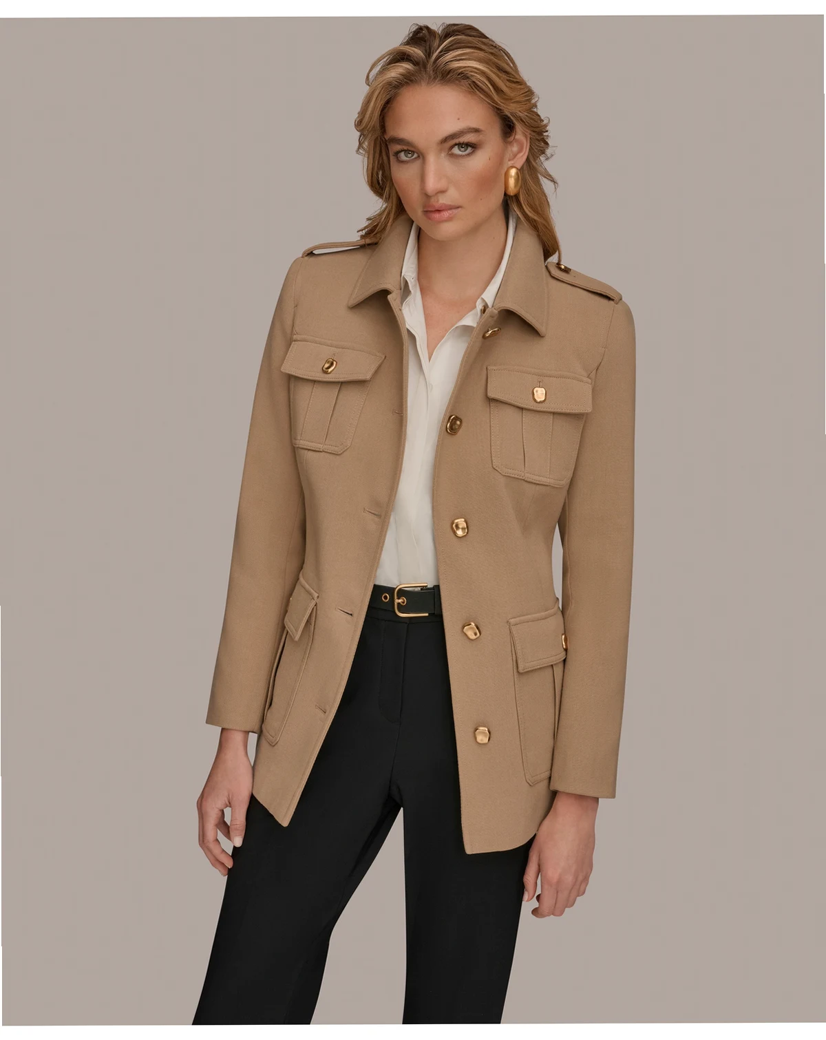Women's Belted Crepe Jacket