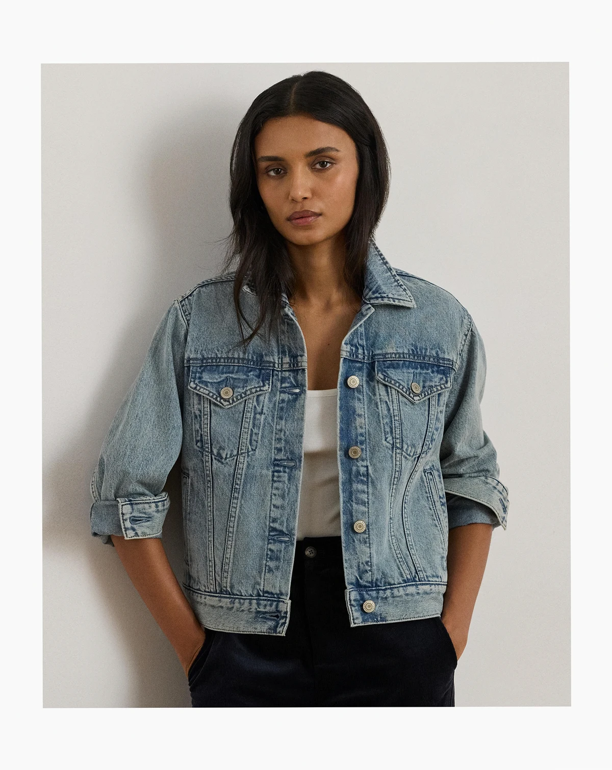 Women's Paizley Rigid Denim Trucker Jacket