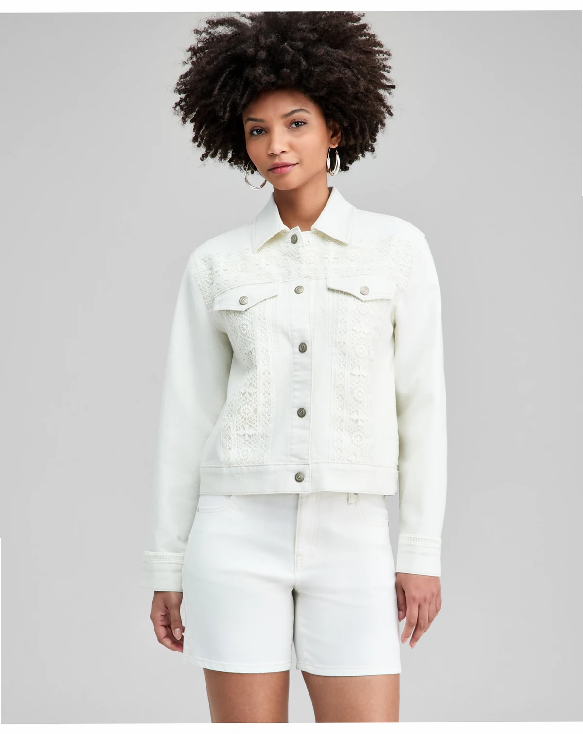 Women's Crochet Denim Jacket, Macy's Exclusive