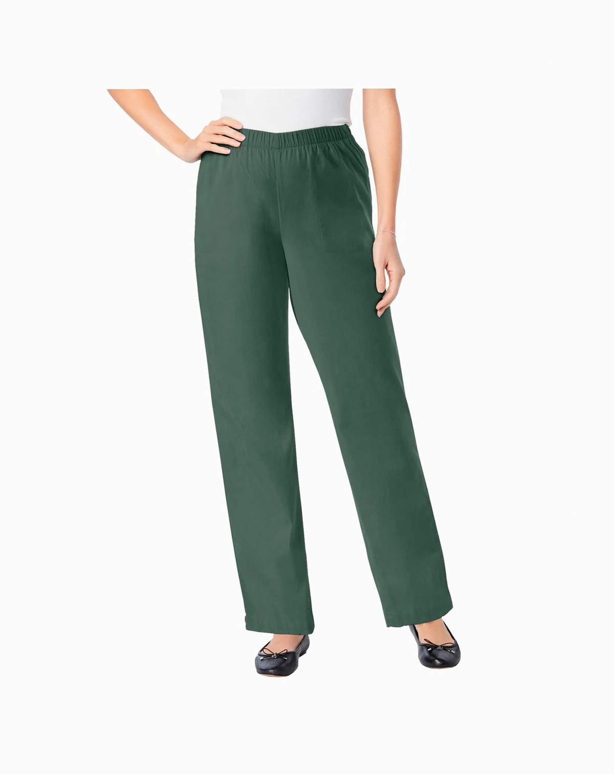 Women's Within Fineline Stretch Denim Wide-Leg Pull-On Jeans