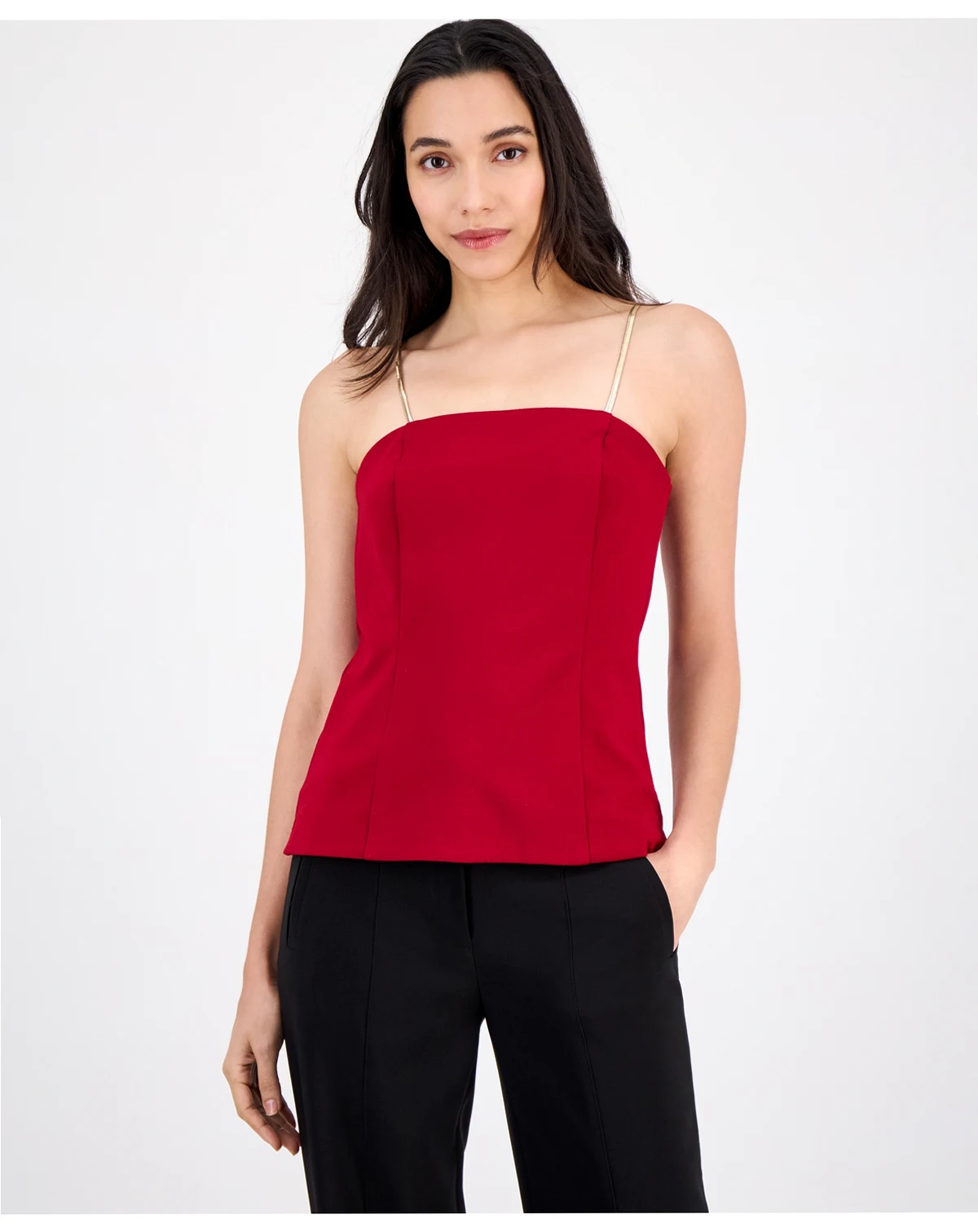Women's Bustier Compression Metallic-Strap Top