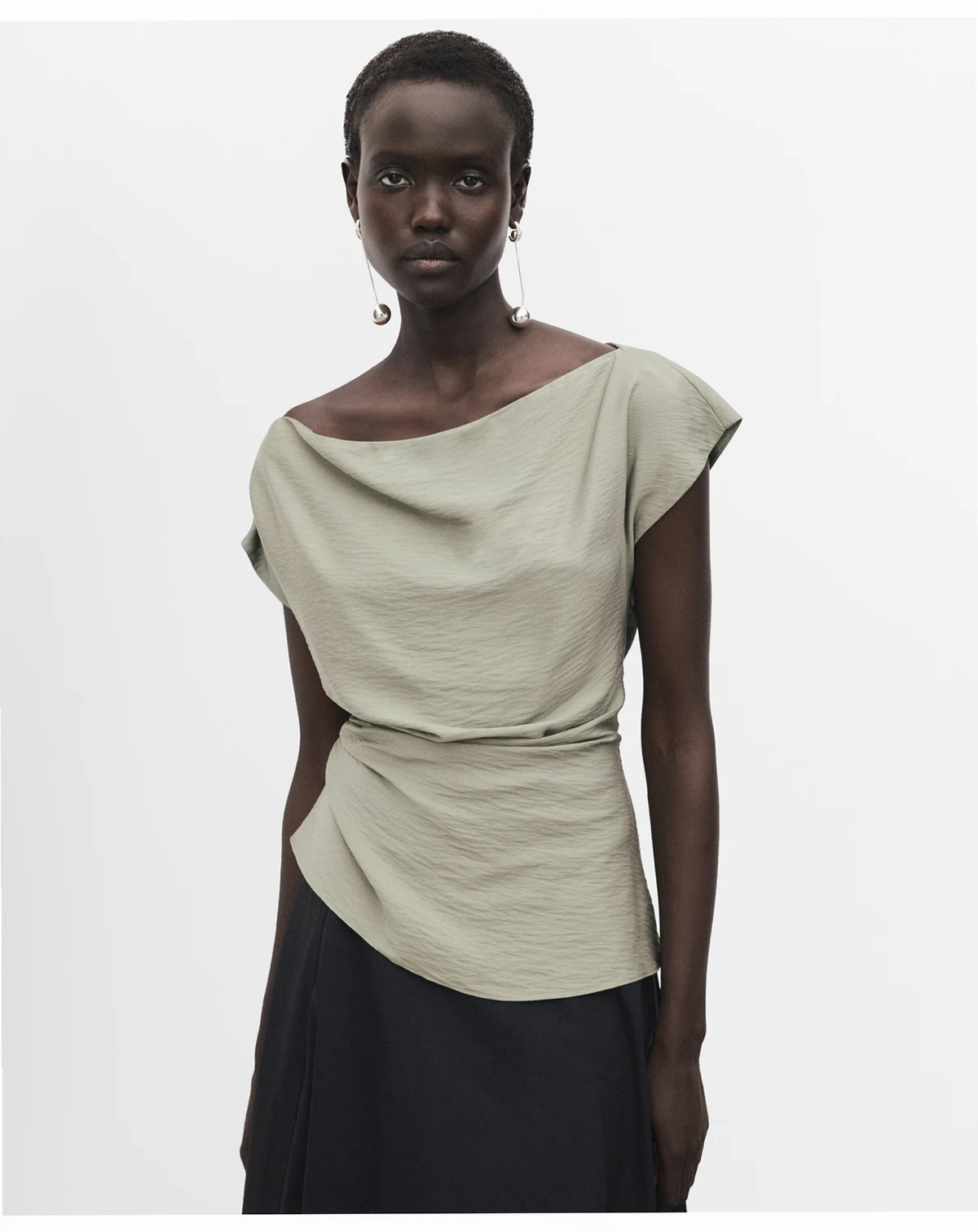 Women's Asymmetrical Collar Modal Blouse