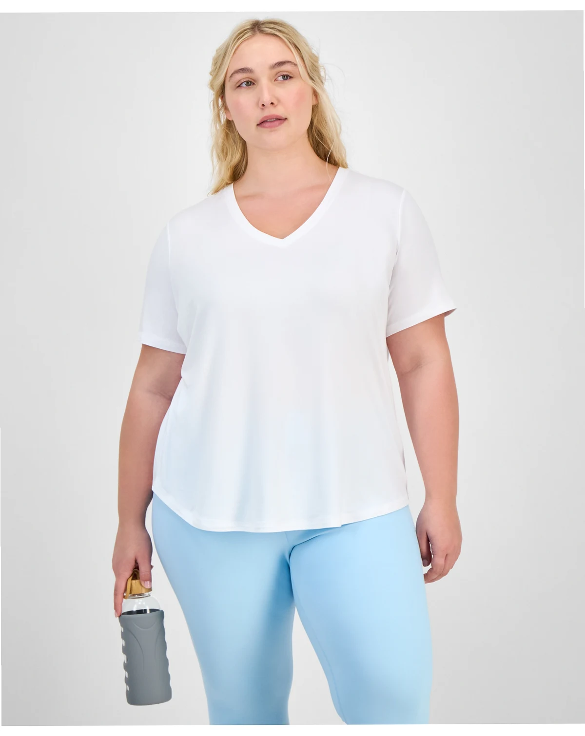 Plus Size Solid Essentials Active Tee, Created for Macy's