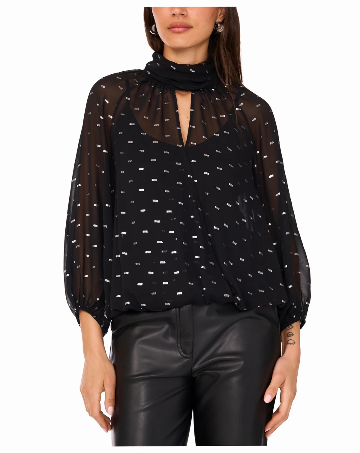Women's Mock Neck Wrapped Top