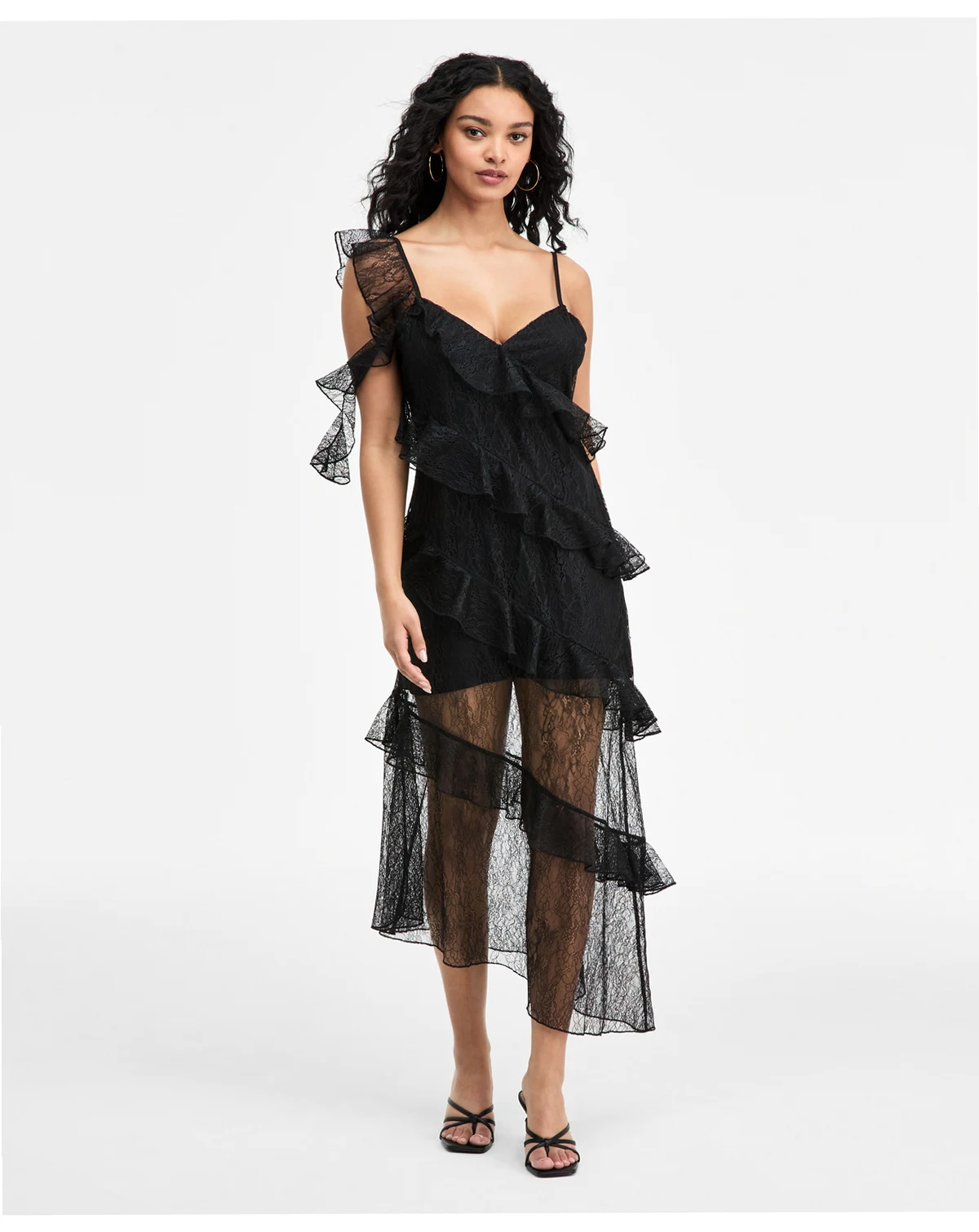 Women's Tiered Ruffle Sleeveless Midi Dress, Macy's Exclusive