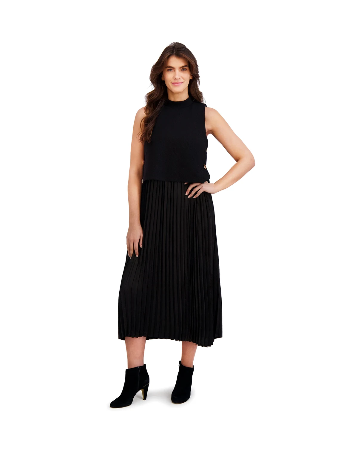 Women's Side Button Popover Dress