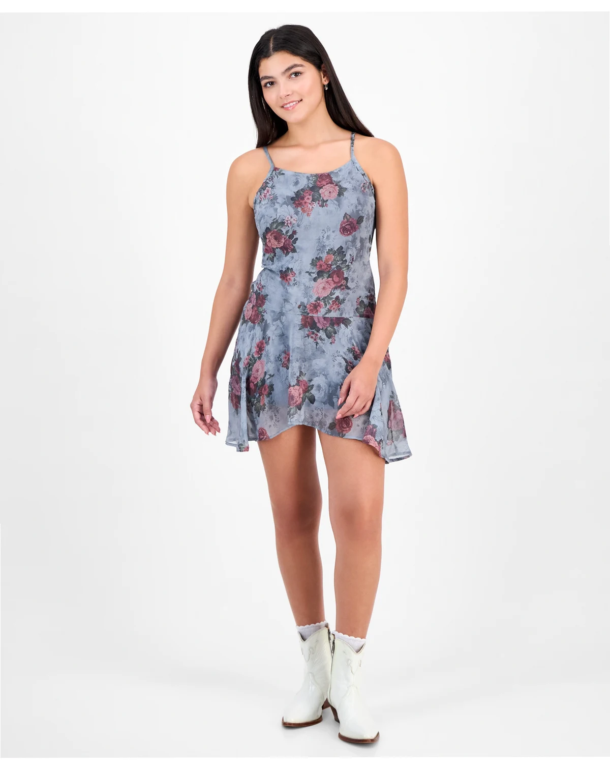 Juniors' Drop-Waist Mini Dress