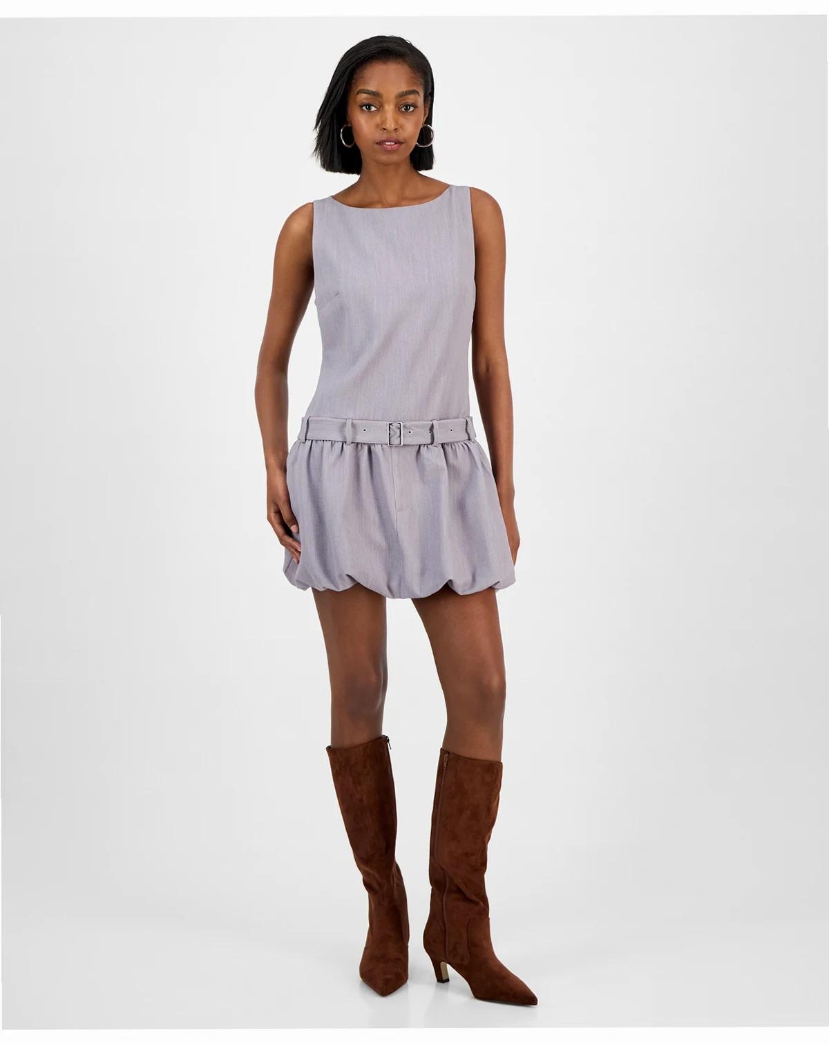 Women's Belted Bubble-Hem Minidress, Macy's Exclusive