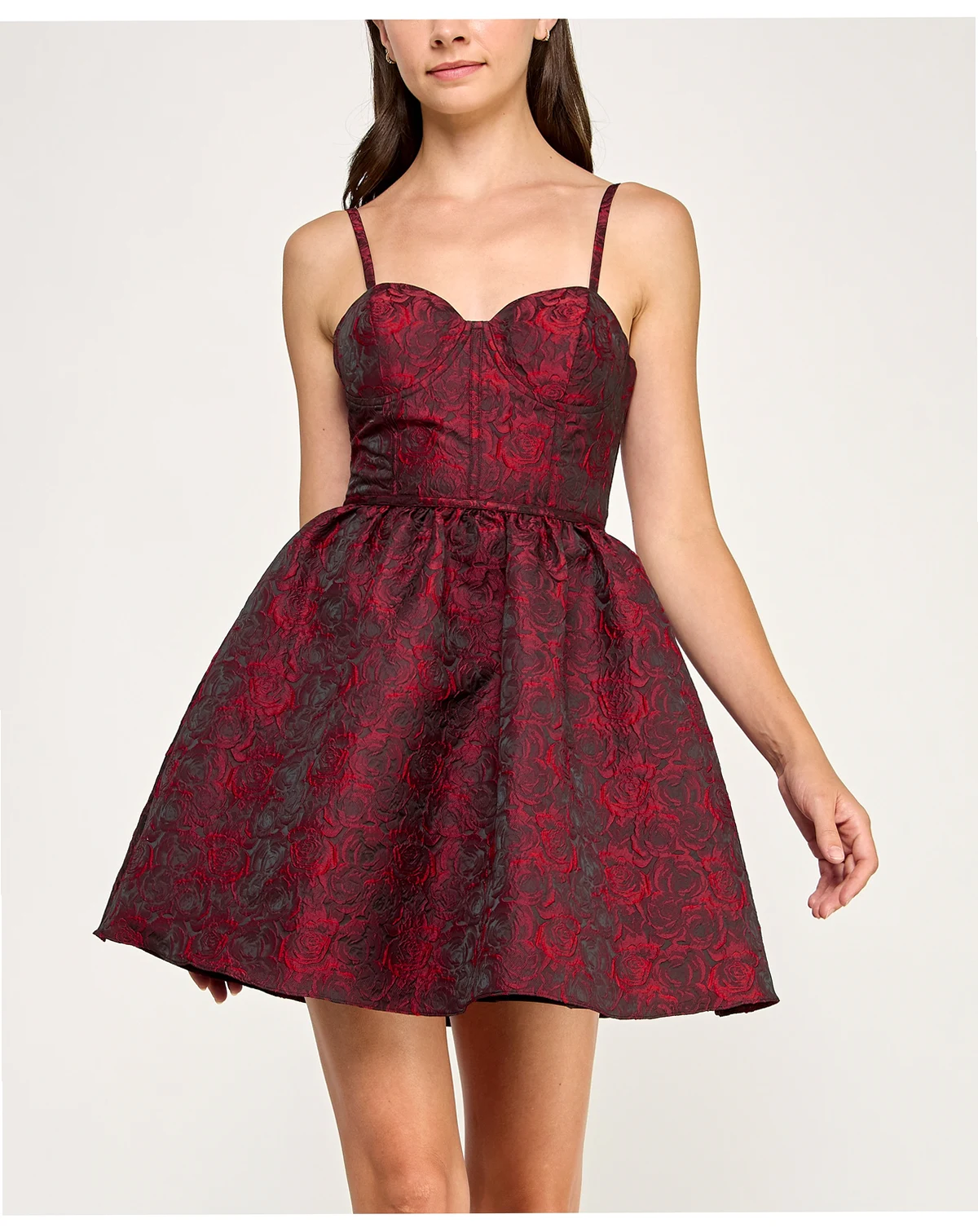 Juniors' Sleeveless Sweetheart Mini Dress