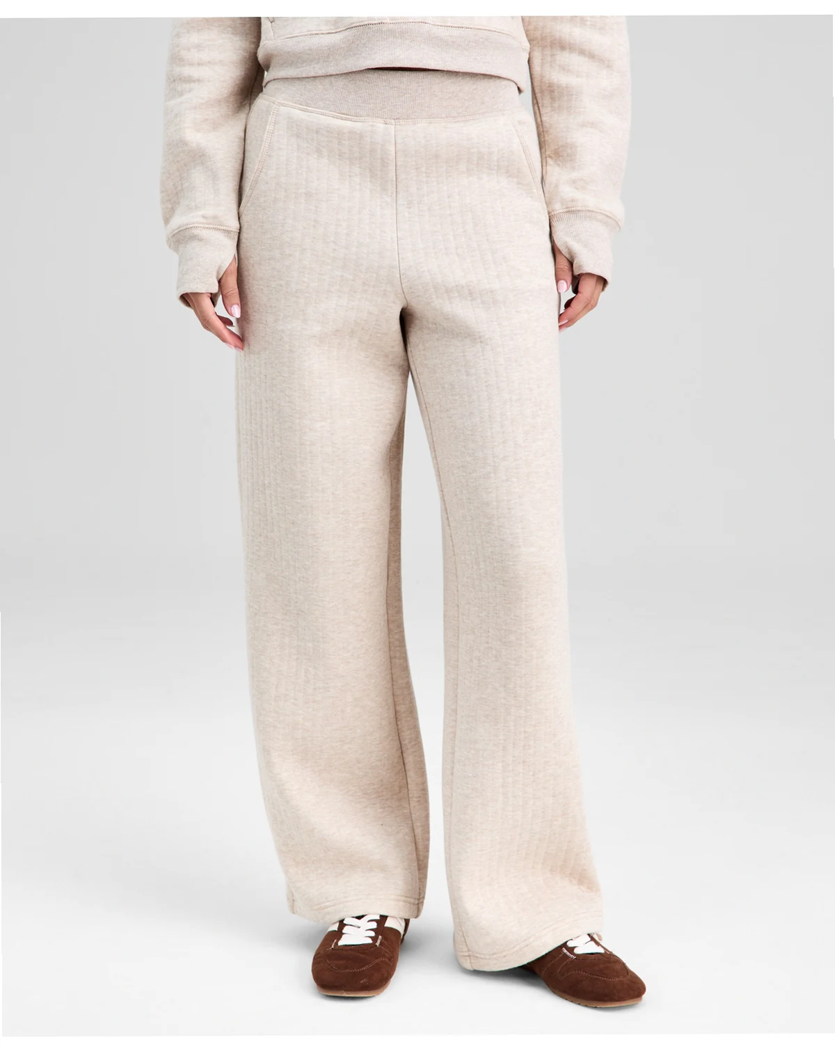 Petite Quilted Straight Leg Lounge Sweatpants, Macy's Exclusive