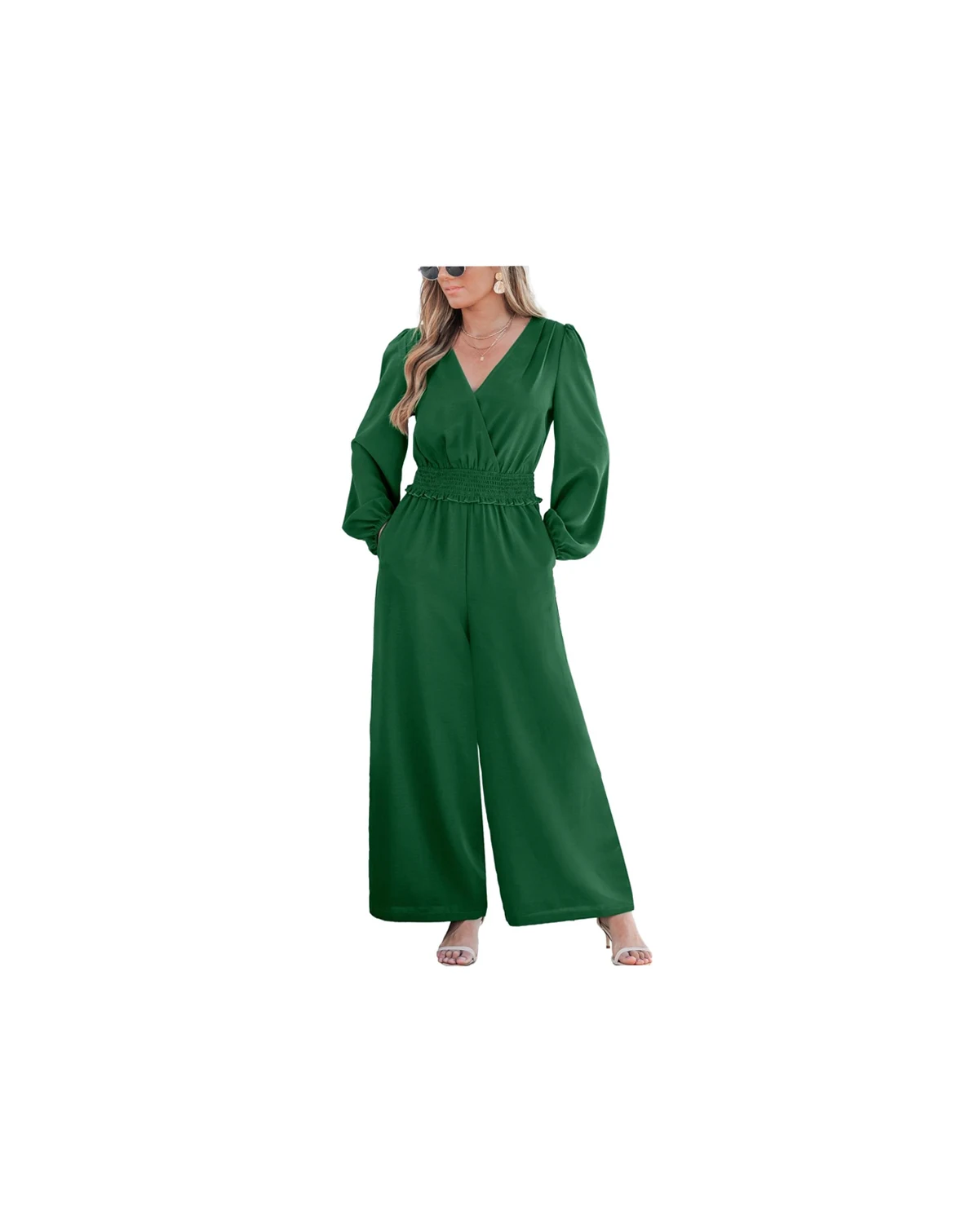 Women's Essential V-Neck Pull-On Jumpsuit