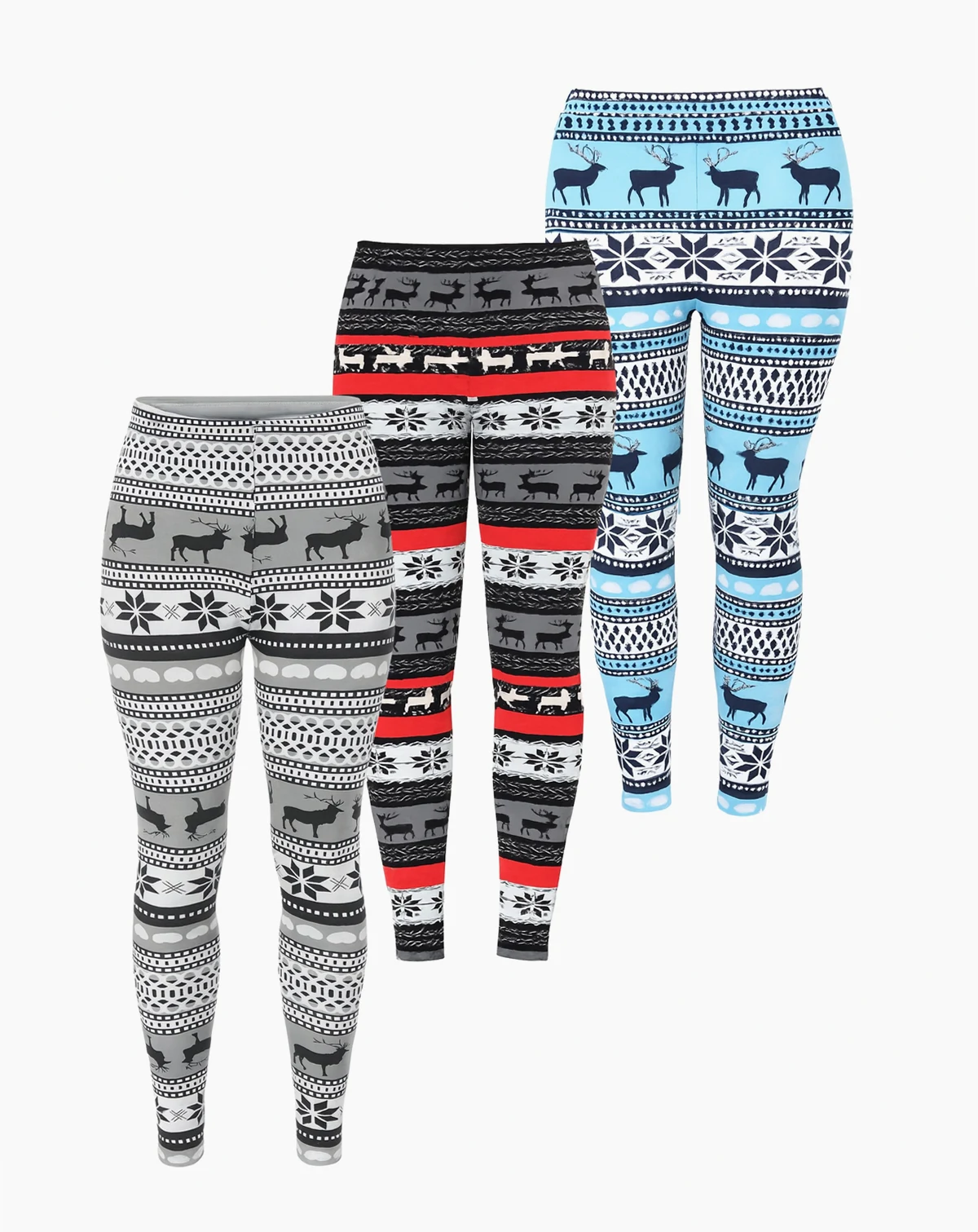 Plus Size Holiday Legging Pants, 3-Pack