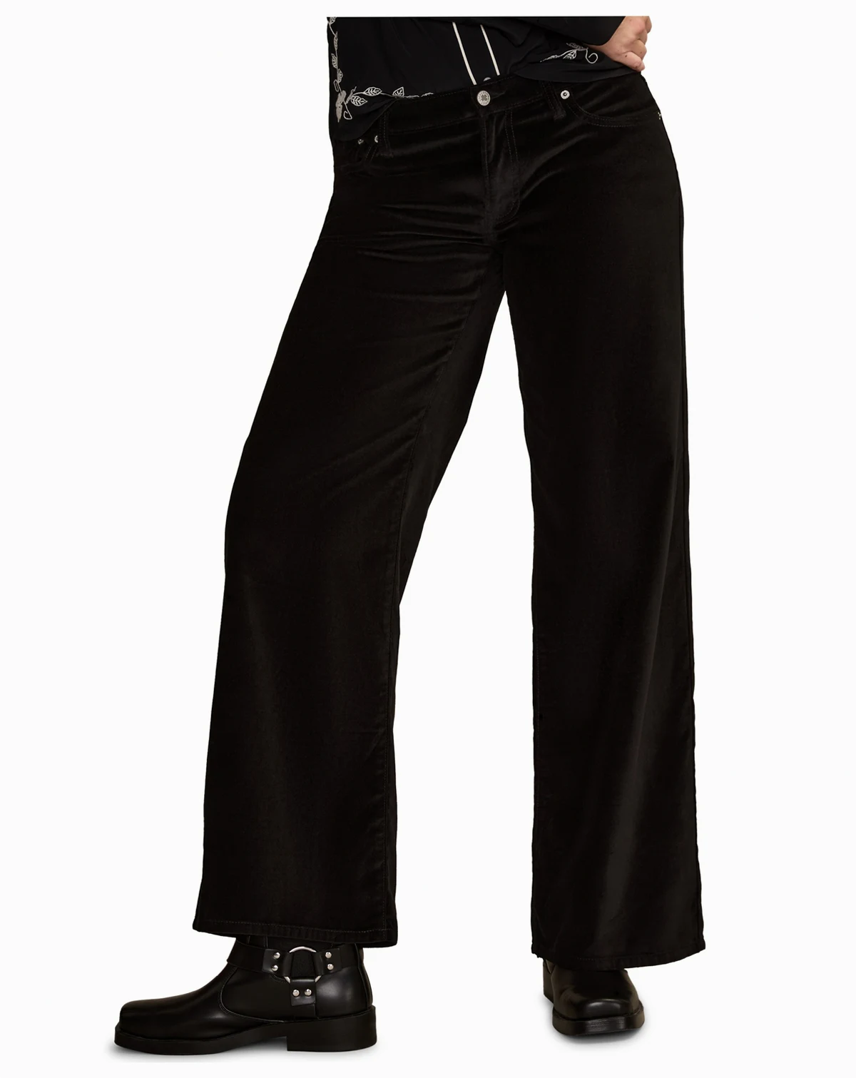 Women's Velvet Sweet Mid-Rise Wide-Leg Jeans