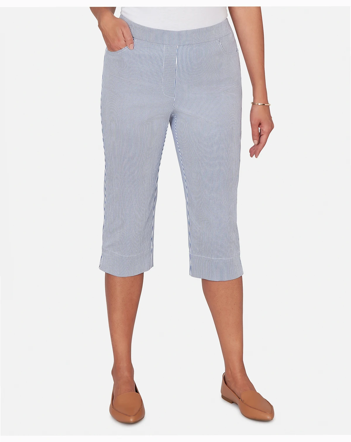 Women's Classic Stretch Stripe Clamdigger Capri Pants