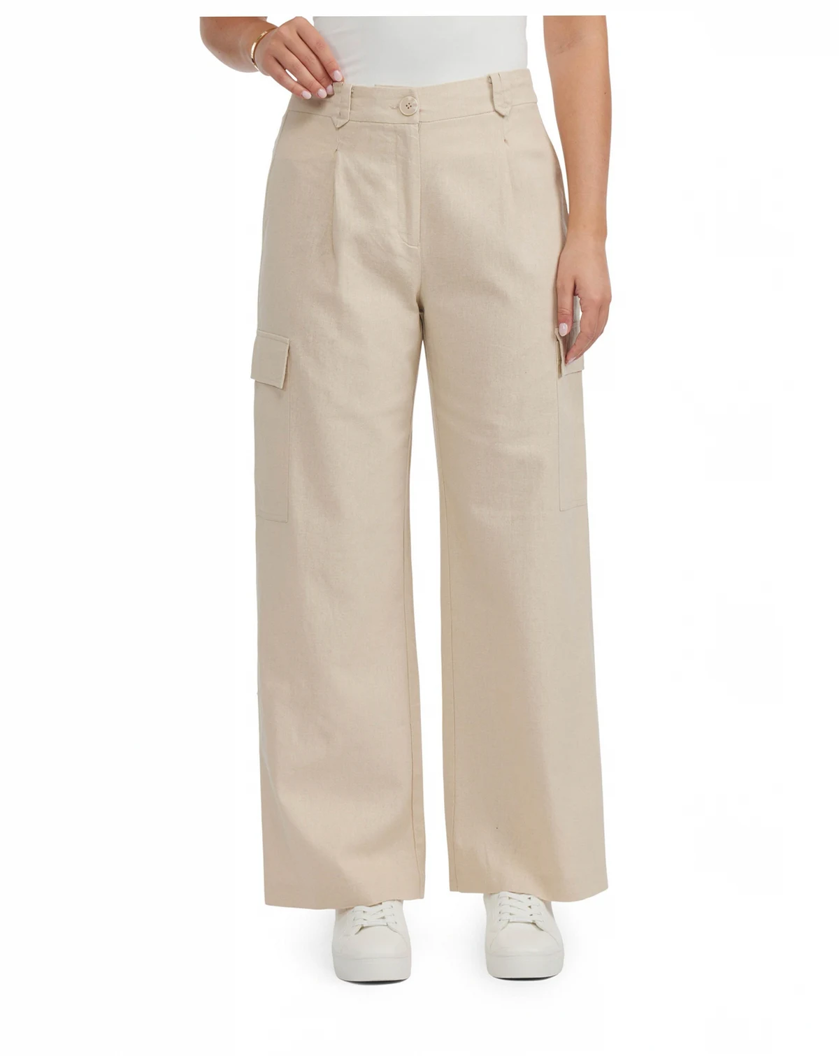 Women's Button Front Cargo Pocket Pant