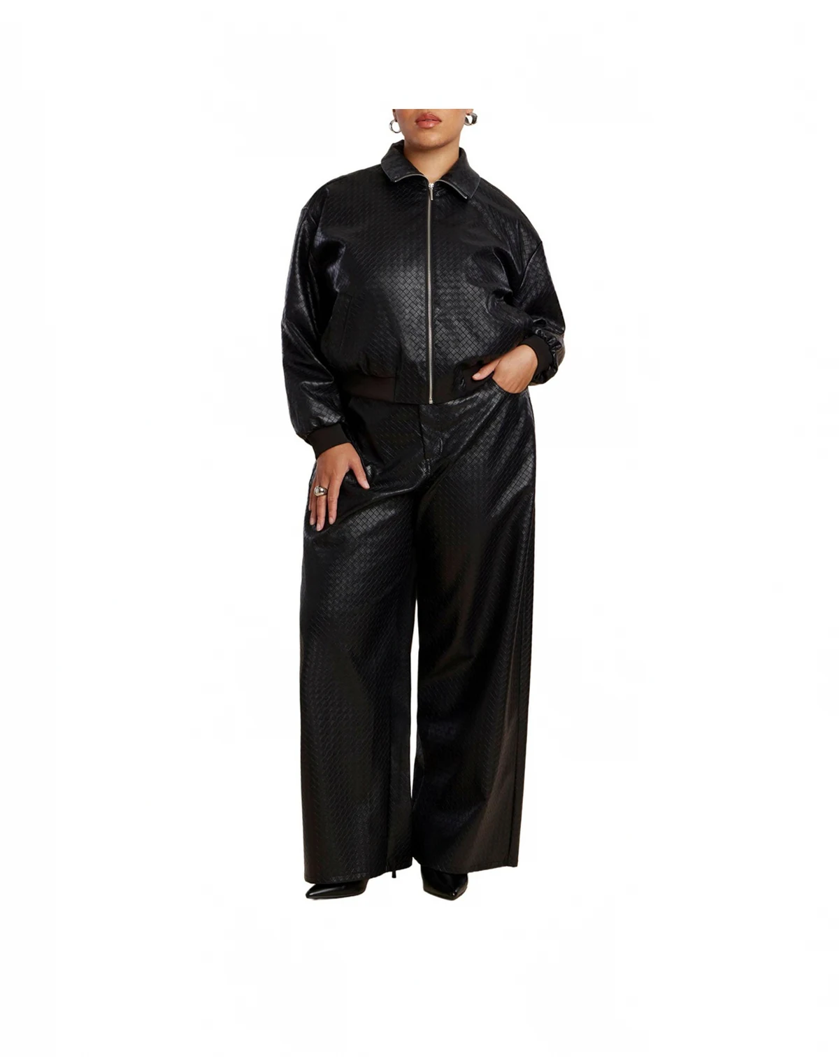 Women's Tall Faux Leather Pintuck Straight Leg Pant