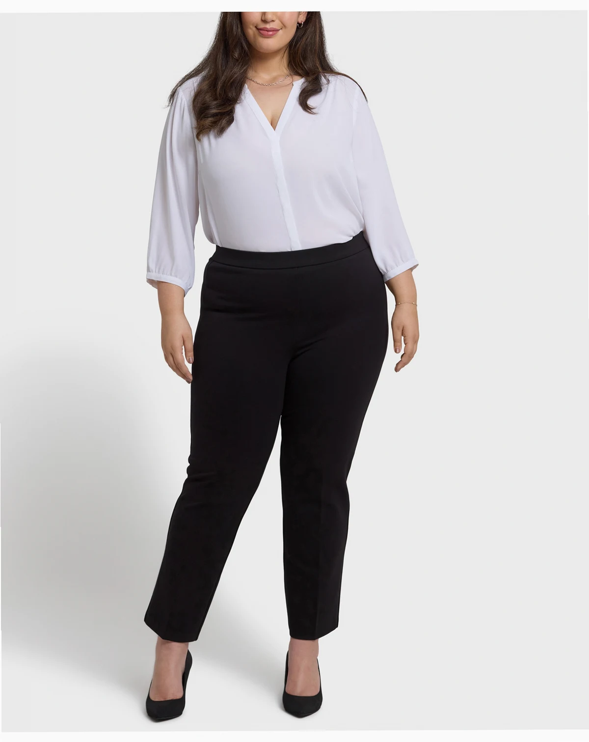 Plus Size Pull-On Slim Ankle Trouser Pants