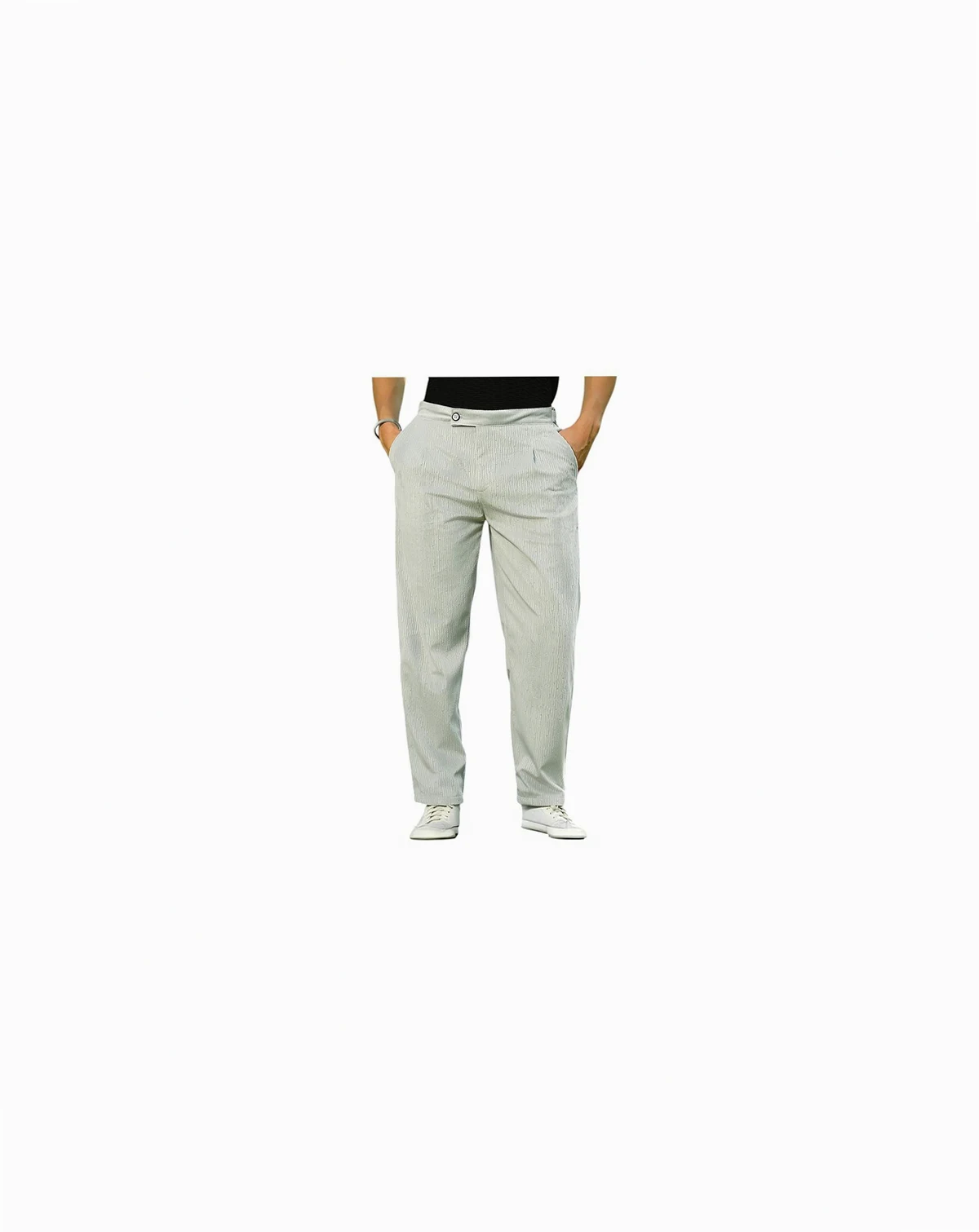 Men's Cloud Grey Veined Tailored Trousers