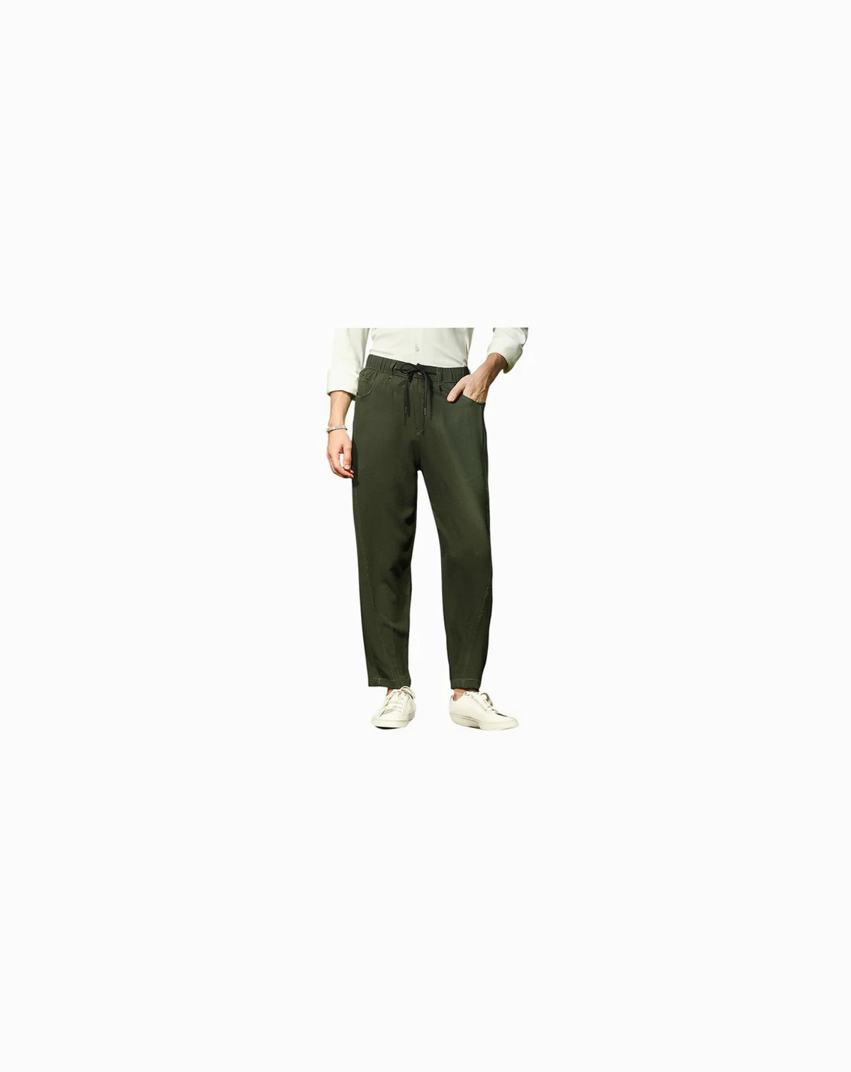 Men's Sacramento Green Tapered Tailored Trousers