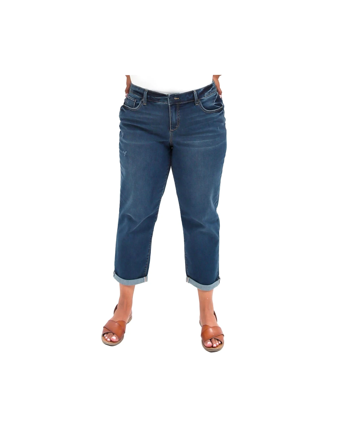 Women's Denim Mid rise boyfriend rolled Kennedi