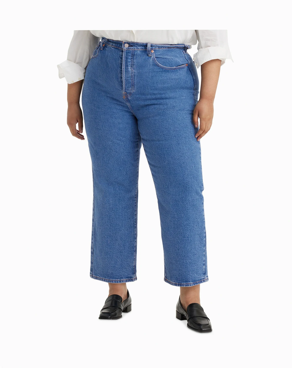 Plus Size Ribcage Straight-Leg Ankle Jeans
