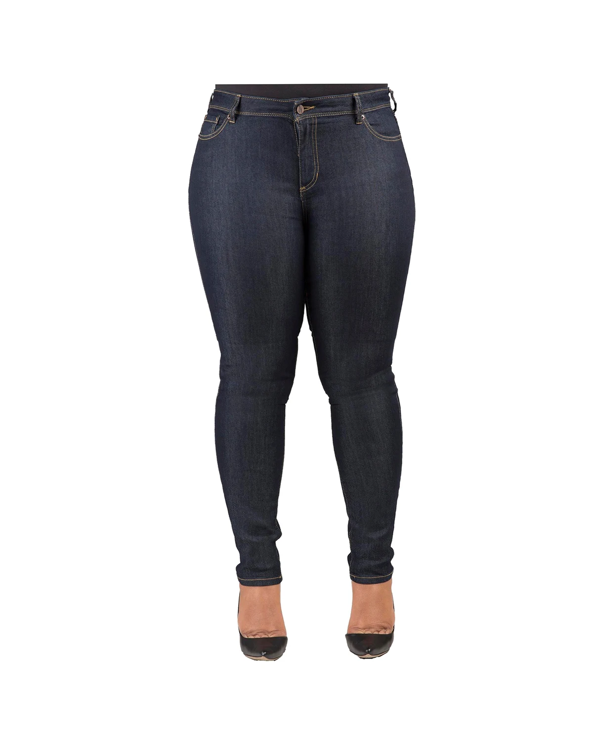 Plus Size Curvy-Fit Basic 5 Pockets Skinny Jeans Raw 29