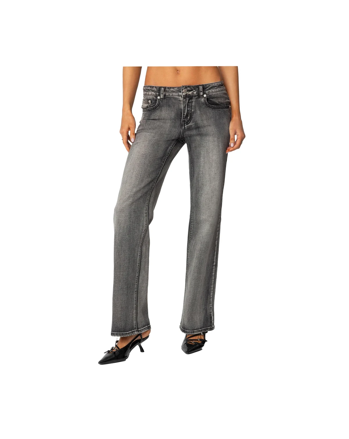 Women's Boot Cut Washed Low Rise Jeans
