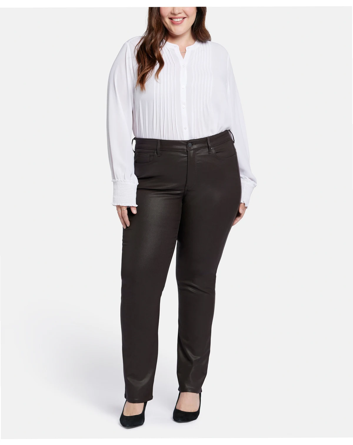 Plus Size Coated Marilyn Straight Jeans