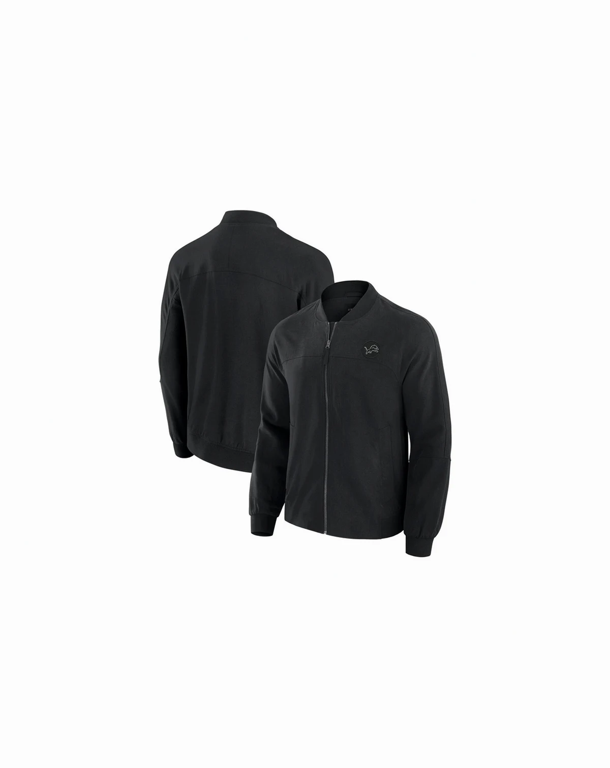 Men's Black Detroit Lions Lightweight Cover-4 Tri-Blend Full-Zip Jacket