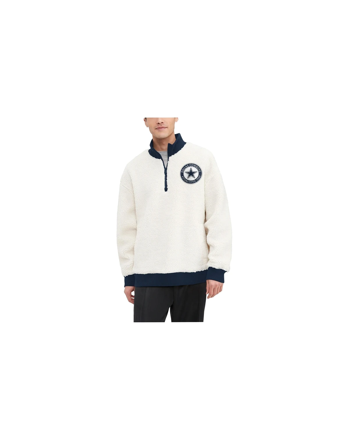 Men's White Dallas Cowboys Jordan Sherpa Quarter-Zip Jacket